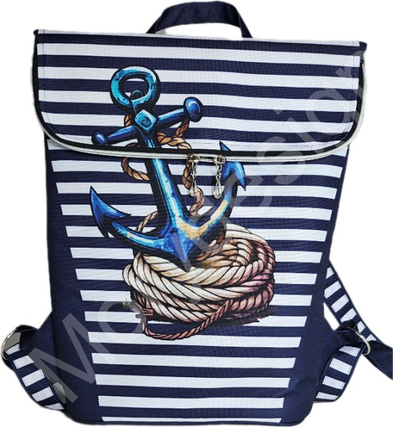 Batoh Sissi kočárkovina-nautical- kotva (2)