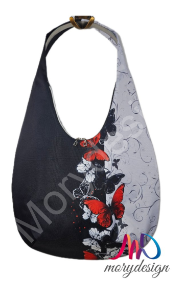 Hobo bag -červenočerní motýli (3)