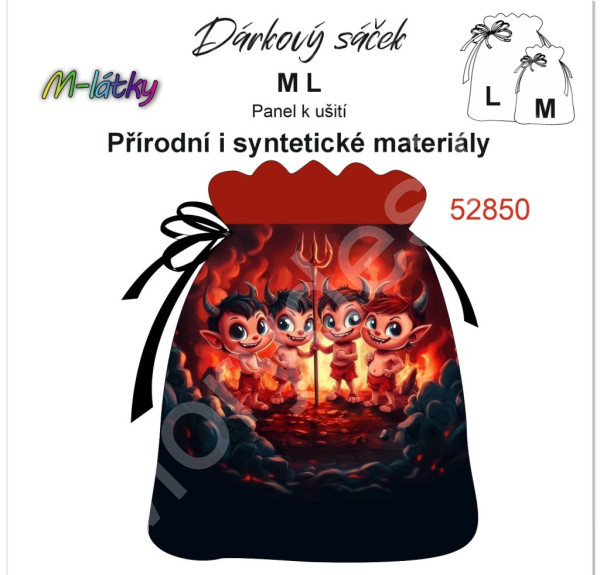 Dárkový sáček velký-čerti -mikuláš - vánoční (1)