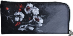 obal na brýle/mobil - černošedé květy