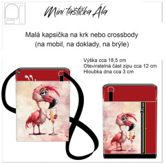 Crossbody/ taštička Ála - plameňák