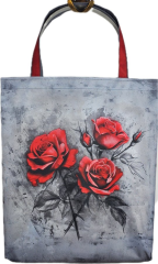 nákupní taška -růže červená