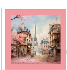 Potah na polštář - samet-  Eiffel - Paříž