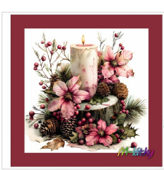 Potah na polštář -samet- vánoční svícen