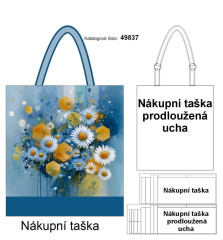 nákupní taška - luční květy s plastvemi