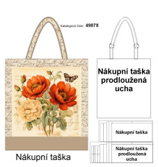nákupní taška - vintage pivoňky