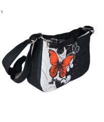 Kabelka Vally -  červení a černí motýli