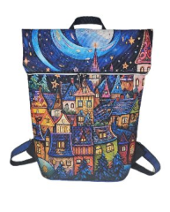 Batoh Václav kočárkovina - barevné domečky