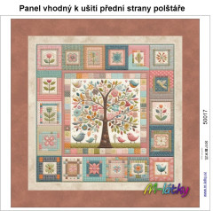 Potah na polštář -samet- patchwork strom (1)
