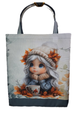 nákupní taška - holčička s šálkem