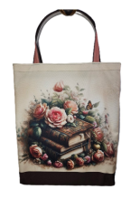 nákupní taška - knihy s růžemi