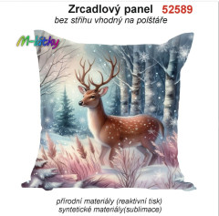 Potah na polštář -samet- jelen v zimním lese