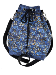 Vako bag- crossbody nebo vak na záda- květiny denim (3)