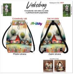 Vako bag- crossbody nebo vak na záda- malovaný domek