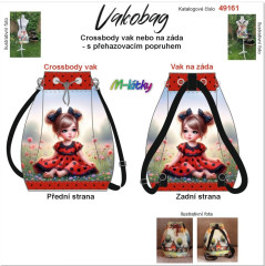 Vako bag- crossbody nebo vak na záda- holčička v červených šatech