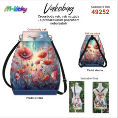 Vako bag- crossbody nebo vak na záda-vlčí máky