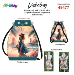 Vako bag- crossbody nebo vak na záda-červánky na pláži