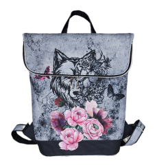Batoh Sissi kočárkovina-tatto vlk