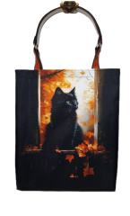 nákupní taška -  kočka černá