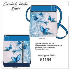 Crossbody Kamila - motýli na pláži