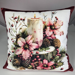 Potah na polštář -samet- vánoční svícen