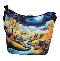 Kabelka Soňa -Podzimní krajina -domečky-voda