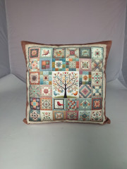 Potah na polštář -samet- patchwork strom