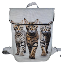 Batoh Sissi kočárkovina- tři kočky bílá