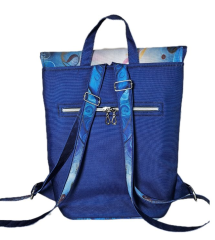 Batoh Sissi kočárkovina- tři kočky mandala modrá (2)