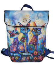 Batoh Sissi kočárkovina- tři kočky mandala modrá