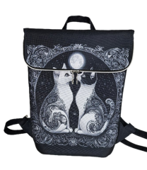 Batoh Sissi kočárkovina- kočky noc