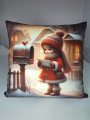 Potah na polštář -samet- dopis ježíškovi