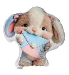 3D Polštář -valentýnský zajíček obálka