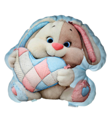 3D Polštář -valentýnský zajíček - srdíčko