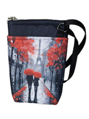 Crossbody/ taštička Ála - Paříž - lidé s deštníkem
