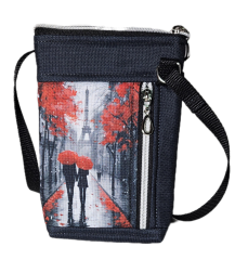 Crossbody/ taštička Ála - Paříž - lidé s deštníkem (2)