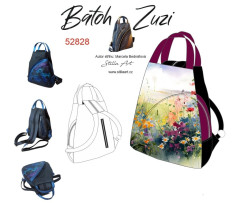 Batoh Zuzi -luční květy červené