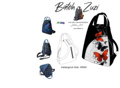 Batoh Zuzi -červení a černí motýli