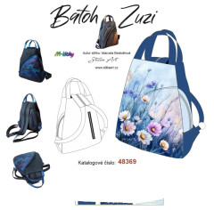 Batoh Zuzi -kopretiny barevné na modré