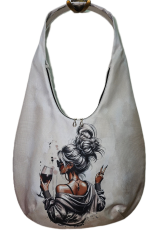 Hobo bag - dáma s vínem