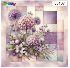 Potah na polštář -samet- patchwork fialové květy (1)