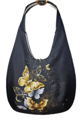 Hobo bag - motýli zlatý prach