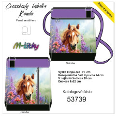 Crossbody Kamila - kůň na fialové