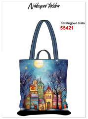 nákupní taška - malované domy