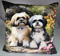 Potah na polštář -  samet - Shih-tzu (2)