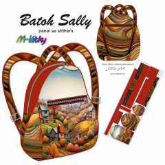 Batoh Sally -  podzimní domečky