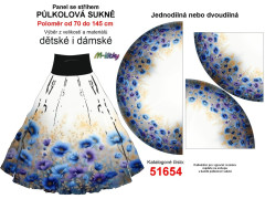 NA ZAKÁZKU sukně půlkolová-vel.M - silky -vlčí máky modré