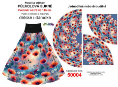 NA ZAKÁZKU sukně půlkolová-vel.M - silky -vlčí máky červené