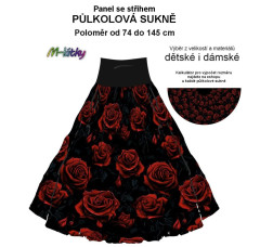 NA ZAKÁZKU sukně půlkolová-vel.M - silky - gothic růže