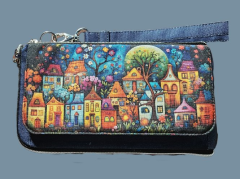 Obal na mobiní telefon/ peněženka - kočárkovina - domečky